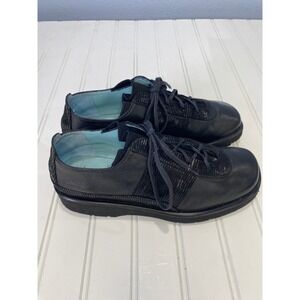 Thierry Rabotin Black Leather Stretch Mesh Oxford Comfort Shoes 37.5 Italy